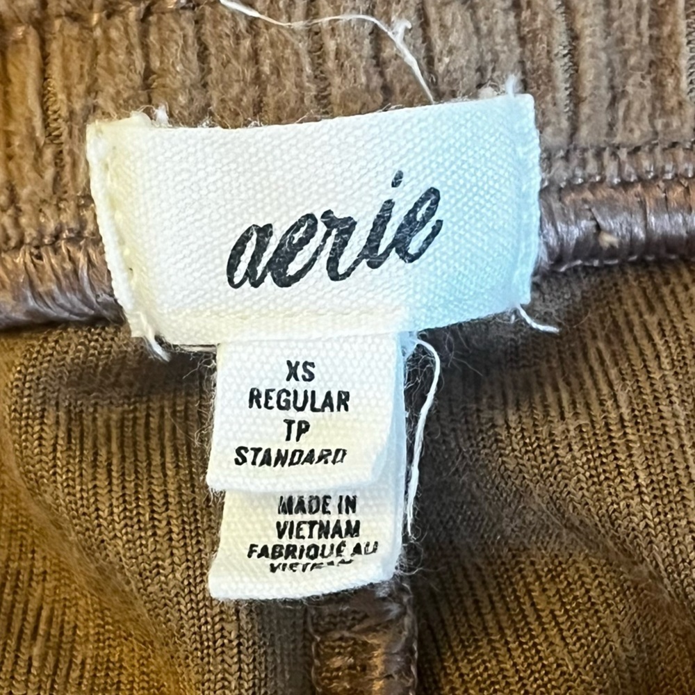 Aerie Tan Corduroy Flare Pants Textured Size XS - Picture 7 of 9